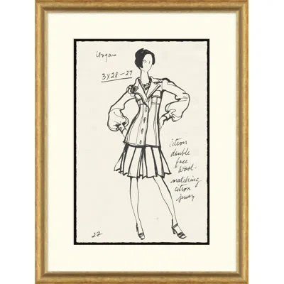 Soicher Marin Vintage Fashion Sketches - Single Picture Frame Drawing Print On Paper In Neutral