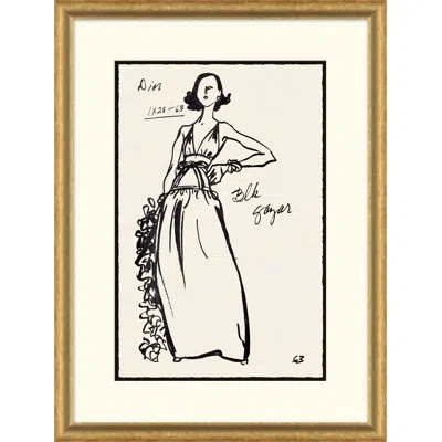 Soicher Marin Vintage Fashion Sketches - Single Picture Frame Drawing Print On Paper In Neutral