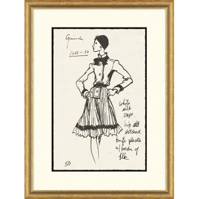 Soicher Marin Vintage Fashion Sketches - Single Picture Frame Drawing Print On Paper In Neutral