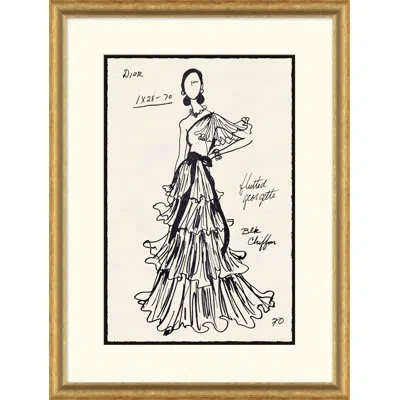 Soicher Marin Vintage Fashion Sketches - Single Picture Frame Drawing Print On Paper In Neutral