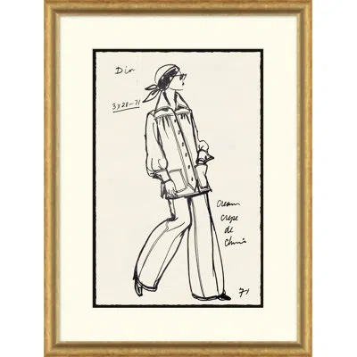 Soicher Marin Vintage Fashion Sketches - Single Picture Frame Drawing Print On Paper In Black