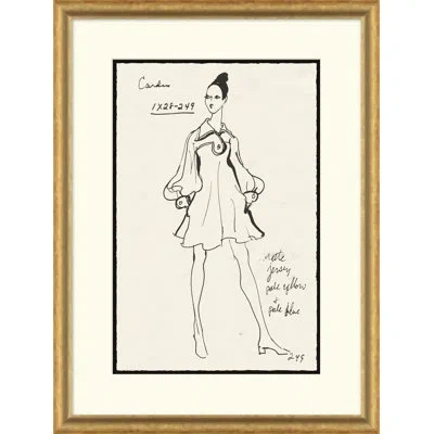 Soicher Marin Vintage Fashion Sketches - Single Picture Frame Drawing Print On Paper In Brown