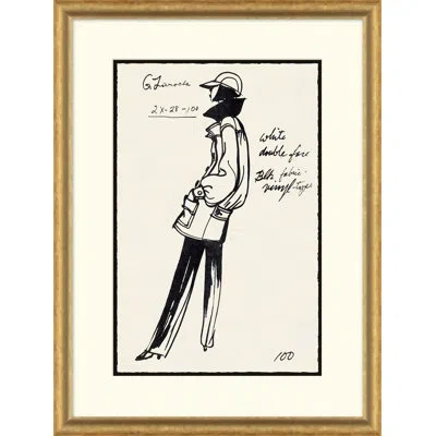 Soicher Marin Vintage Fashion Sketches - Single Picture Frame Drawing Print On Paper In Brown