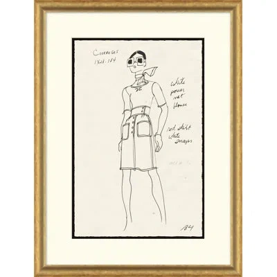 Soicher Marin Vintage Fashion Sketches - Single Picture Frame Drawing Print On Paper In Multi