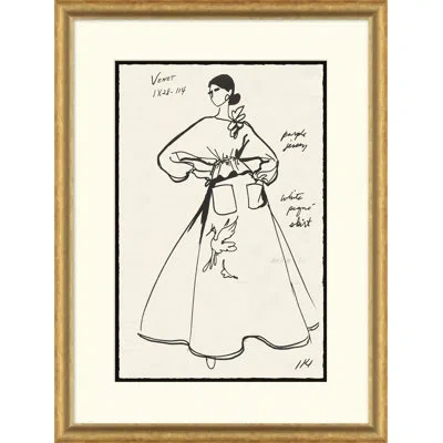 Soicher Marin Vintage Fashion Sketches - Single Picture Frame Drawing Print On Paper In Neutral