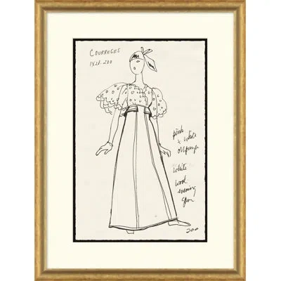 Soicher Marin Vintage Fashion Sketches - Single Picture Frame Drawing Print On Paper In Neutral
