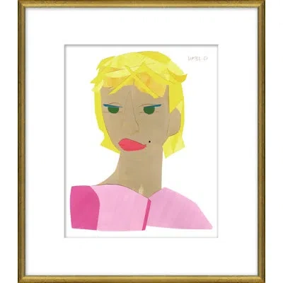 Soicher Marin 'vonda' By Susan Hable - Picture Frame Painting On Paper In White;green;yellow;pink