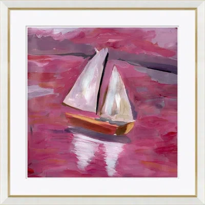 Soicher Marin 'voyage Home' By Dana Gibson - Picture Frame Painting On Paper In Red