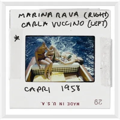 Soicher Marin "vuccino And Rava - Slide", January 1, 1958 By Slim Aarons Photograph- Picture Frame In White