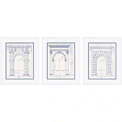 Soicher Marin White Arch Figure 6, 4 & 5 - Picture Frame Drawing Print In Black;white