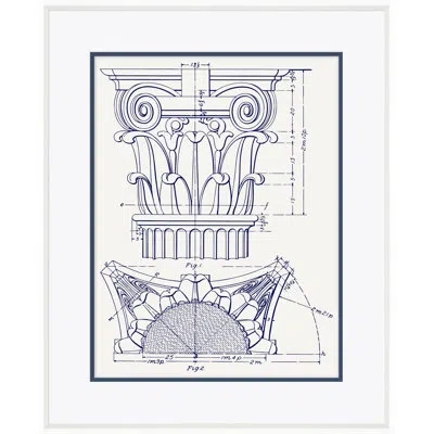 Soicher Marin White Column 2 - Picture Frame Drawing Print In Black;white