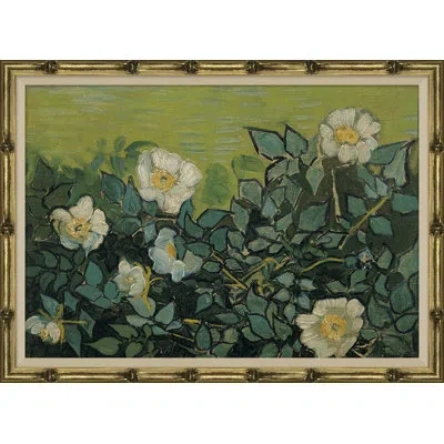 Soicher Marin Wild Roses By Vincent Van Gogh - Single Picture Frame Painting On Canvas In Green