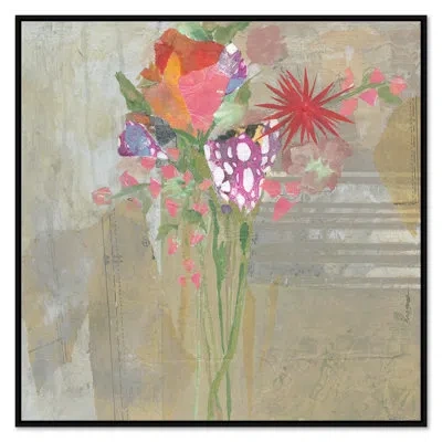 Soicher Marin Wildflowers On Beige By Jill Krasner - Single Picture Frame Painting On Canvas In Multi