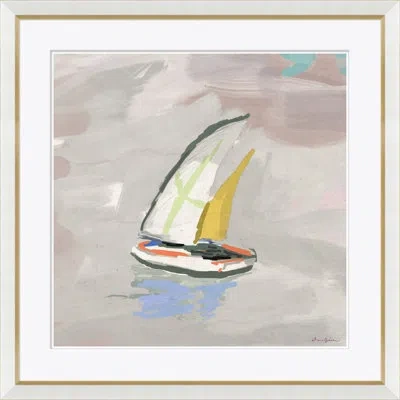 Soicher Marin 'wind' By Dana Gibson - Picture Frame Painting On Paper In Light Gray