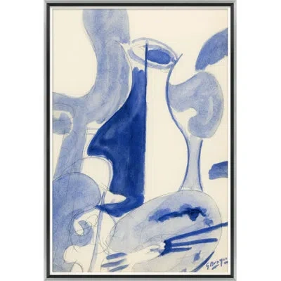 Soicher Marin 'wine Jug' - Picture Frame Painting On Paper In Blue;beige