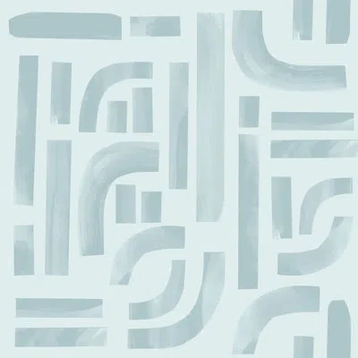 Soicher Marin Yuki Osada Abstract Geo Blocks Wallpaper Roll In Blue