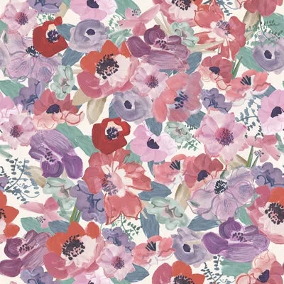 Soicher Marin Yuki Osada Blooming Floral 33' L X 20.5" W  Wallpaper Roll In Multi