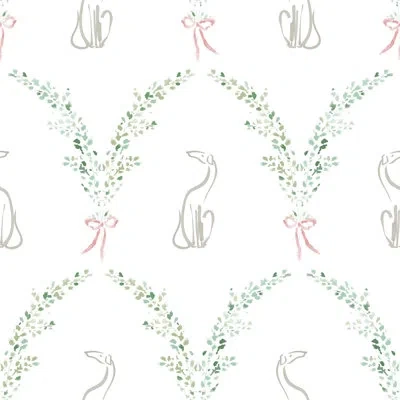 Soicher Marin Yuki Osada Fête De Chien 33' L X 20.5" W  Wallpaper Roll In Green