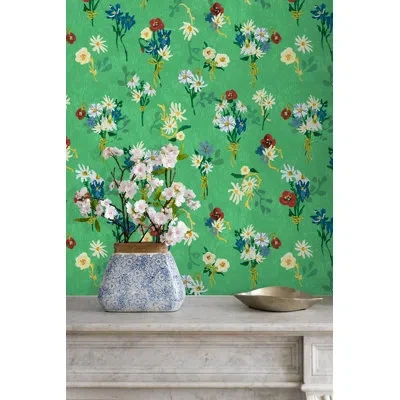 Soicher Marin Yuki Osada Floral 33' L X 20.5" W Wallpaper Roll In Multi