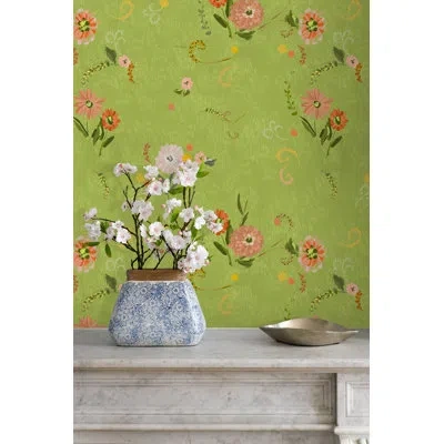 Soicher Marin Yuki Osada Floral 33' L X 20.5" W Wallpaper Roll In Multi