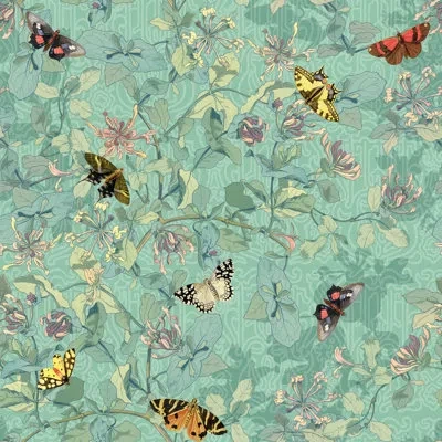 Soicher Marin Yuki Osada Morning Glory Butterflies 33' L X 20.5" W Wallpaper Roll In Multi