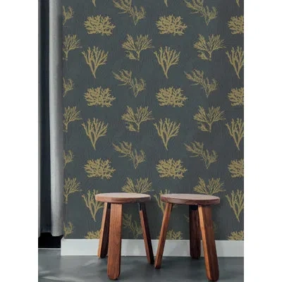 Soicher Marin Yuki Osada Sealife 33' L X 20.5" W  Wallpaper Roll In Gray