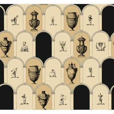 Soicher Marin Yuki Osada The Room Of Occupations 33' L X 20.5" W  Wallpaper Roll In Black