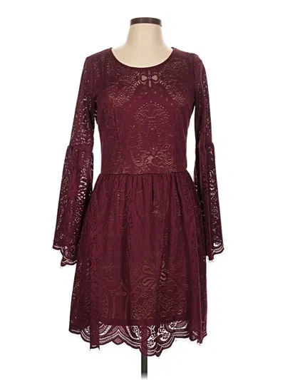 Pre-owned Soieblu Casual Dress In Burgundy