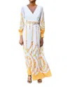 Soieblu In The Wind Maxi Dress In White And Yellow In Multi