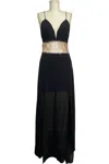 Soieblu The Innocent Maxi Dress In Black/rose In Black
