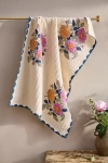 Soil To Studio Valley Of Flowers Waffle Hand Towel, Blue