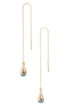 Soko Glass Dash Chain Threader Earrings In Gold