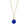 Soko Inc. Women's Gold / Blue Umbo Circle Necklace Charm & Mini Ellipse Necklace Set