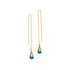 Soko Inc. Women's Gold Glass Dash Chain Threader Earrings