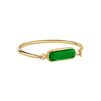 Soko Inc. Women's Gold / Green Umbo Open Link Cuff Bracelet - Forest