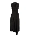 Soko Ni Inai Woman Midi Dress Black Size S Linen In Black