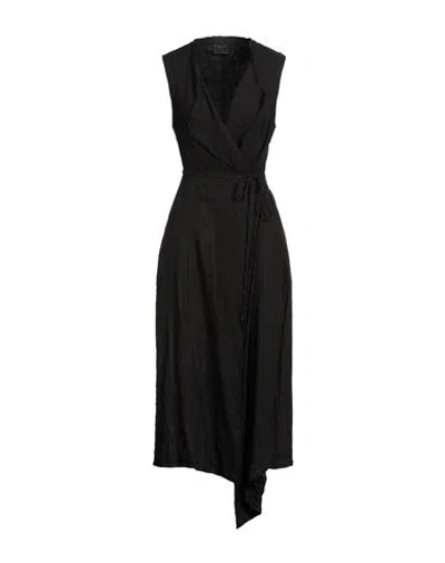 Soko Ni Inai Woman Midi Dress Black Size S Linen