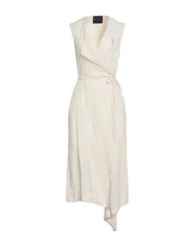 Soko Ni Inai Woman Midi Dress Ivory Size M Linen In Neutral