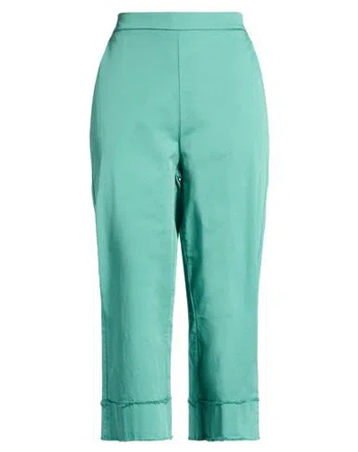 Soko Ni Inai Woman Pants Green Size L Cotton, Elastane