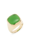 Soko Umbo Square Statement Ring In Green