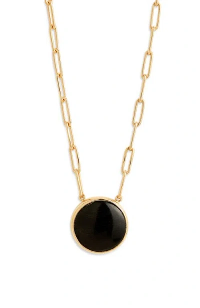 Soko Wazi Horn Statement Necklace In Gold/black