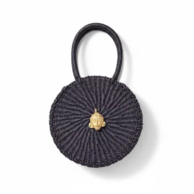 Sokona Women's Black Esengo Round  Midnigh Handwoven Bag