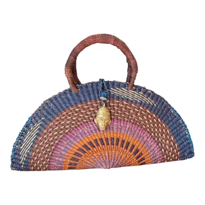 Sokona Women's Blue Kusana Handwoven Bag Ember Horizon Large