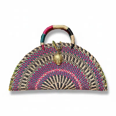 Sokona Women's Blue / Purple Kusana Medium Handwoven Bag – Elephant Grass In Multi