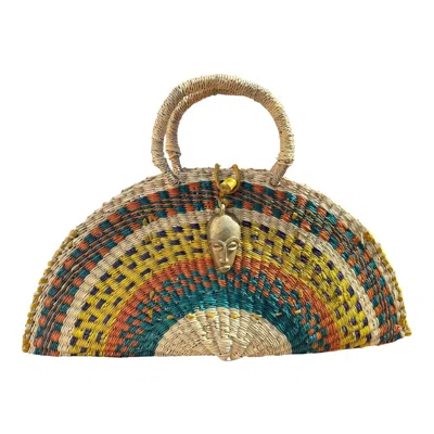 Sokona Women's Blue / Yellow Kusana Handwoven Bag- Sun & Earth In Multi