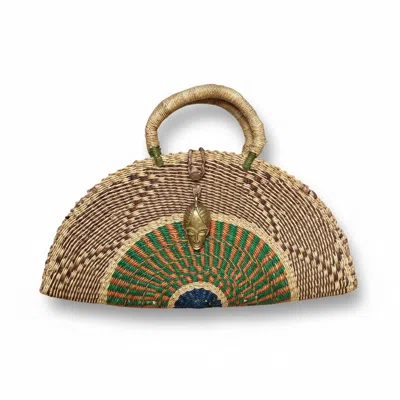 Sokona Women's Brown / Green Large Kusana Handwoven Heritage Bag In Multi