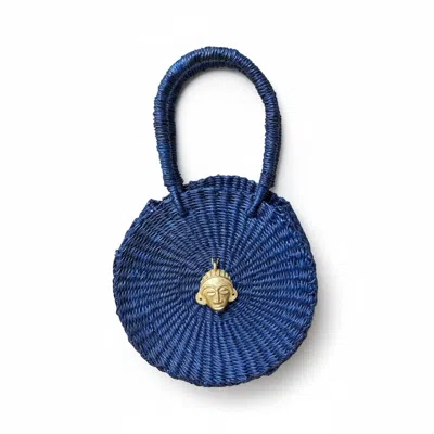 Sokona Women's Esengo  Electric Blue Mini Handwoven Round Bag