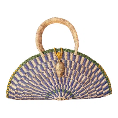 Sokona Women's Green / Yellow / Blue Kusana Handwoven Bag Indigo Rhythm Large In Multi