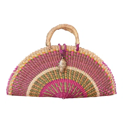 Sokona Women's Green / Yellow / Pink Kisana Handwoven Bag  Wild Bloom Large In Multi