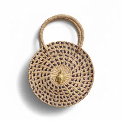 Sokona Women's Neutrals / Blue Esengo Joy Expanded. Sand  Handwoven Bag